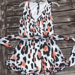 Cheetah print romper